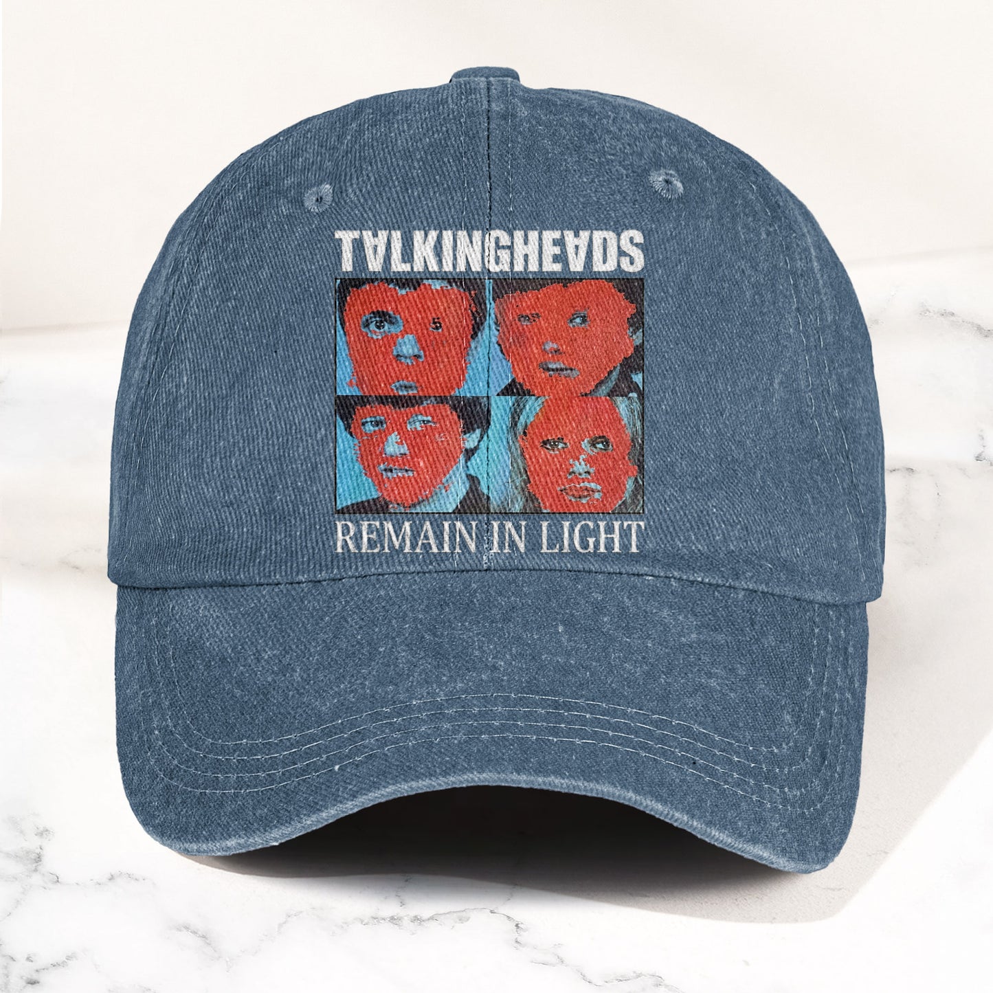 Talking Heads Remain in Light Punk Rock Denim Cap – Retro Music Fan Concert Cap Gift For Dad Father's Day (With Box)