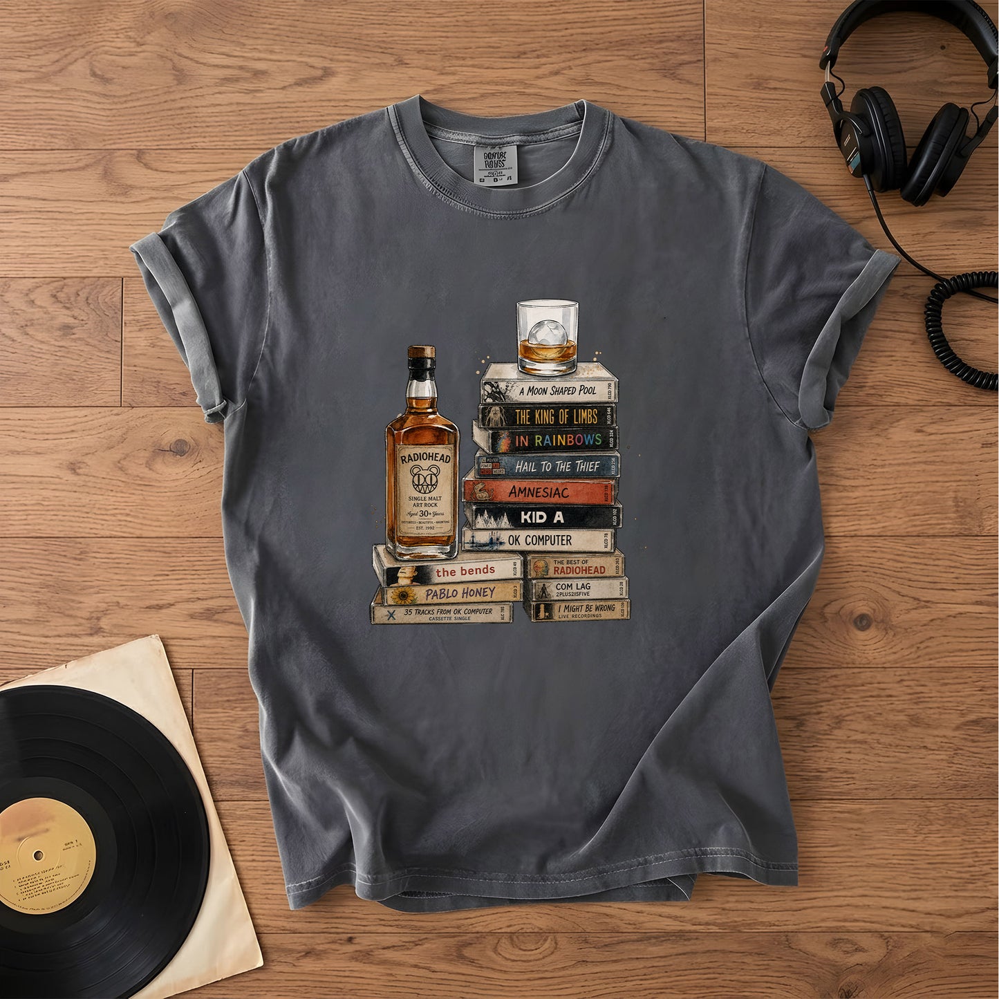 Radiohead Cassette Album Collection Vintage T-Shirt – Retro Rock Music Radiohead Merch Tee