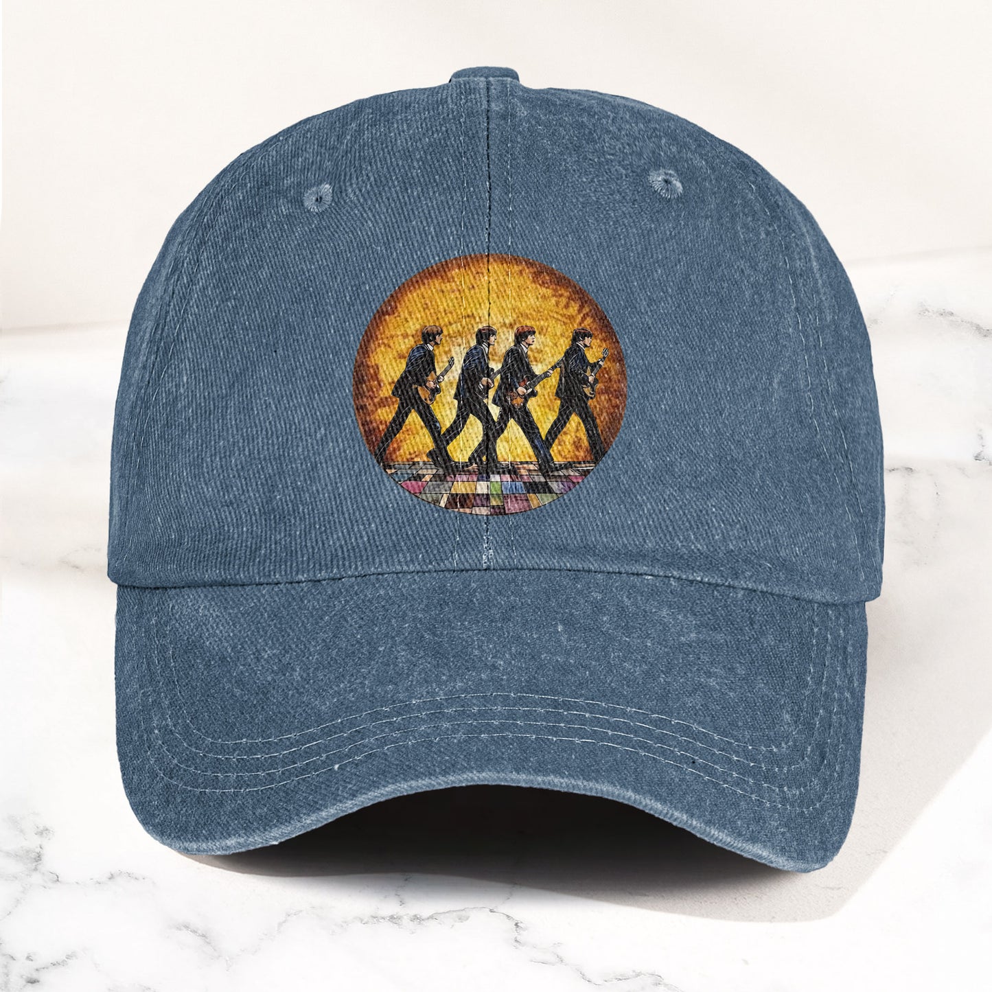 The Beatles Retro Crossing Album Art Sun Catcher Denim Cap – Iconic Album Design ( With BOX)