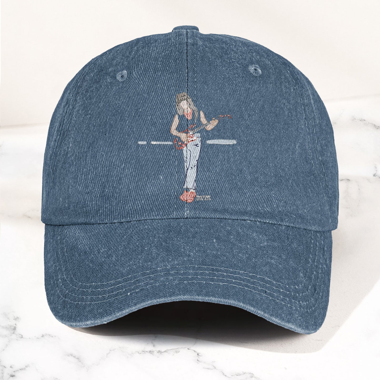 Eddie Van Halen Denim Cap – Van Halen Tribute Merch Dad Hat (With Box)
