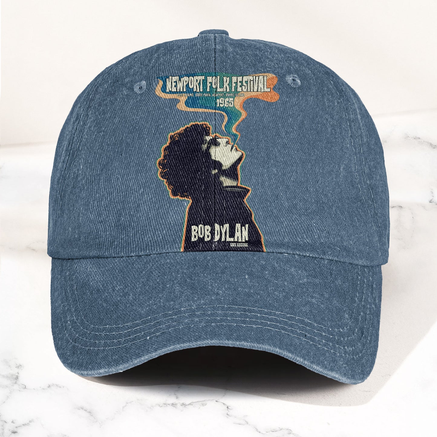Bob Dylan Newport Folk Festival 1965 Goes Electric Vintage Graphic Denim Cap – Retro Vintage Dad Cap Gift For Dad (With Box)