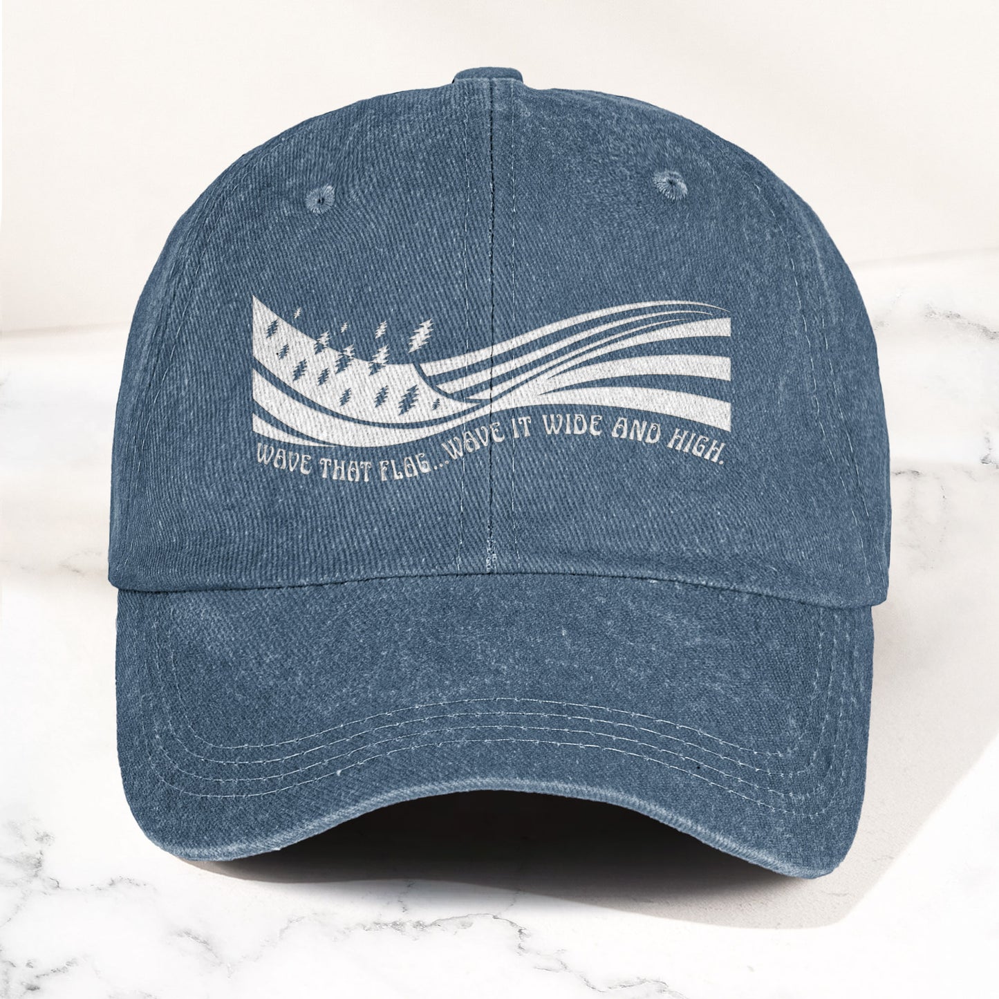 Grateful Dead Wave That Flag US Blues Denim Cap – Retro Vintage Dad Cap Gift For Dad (With Box)