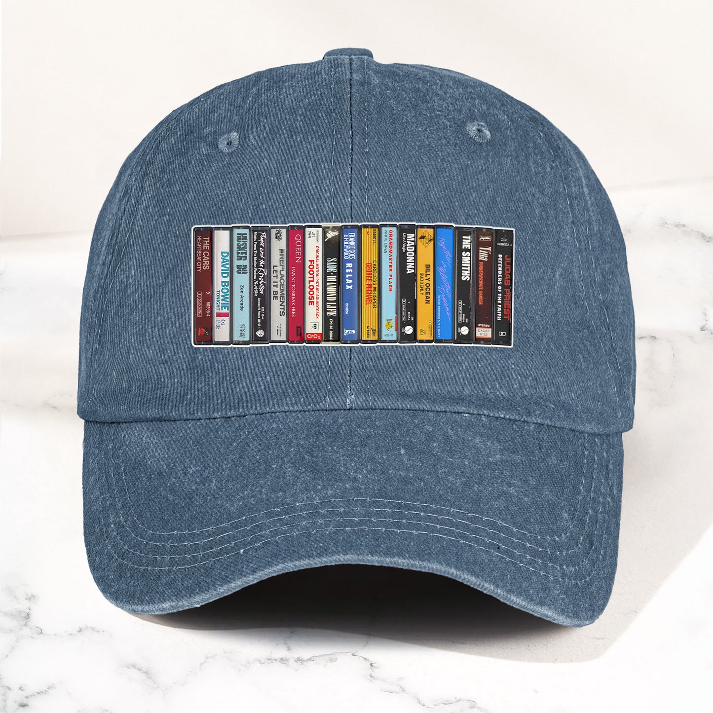 Vintage Cassette Tape Denim Dad Cap – Retro Music Collection Aesthetic Hat (With BOX)