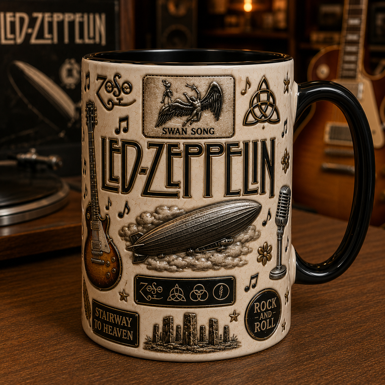 Led Zeppelin Mug – Whole Lotta Love & Kashmir Coffee Cup, Classic Rock Gift for Fans