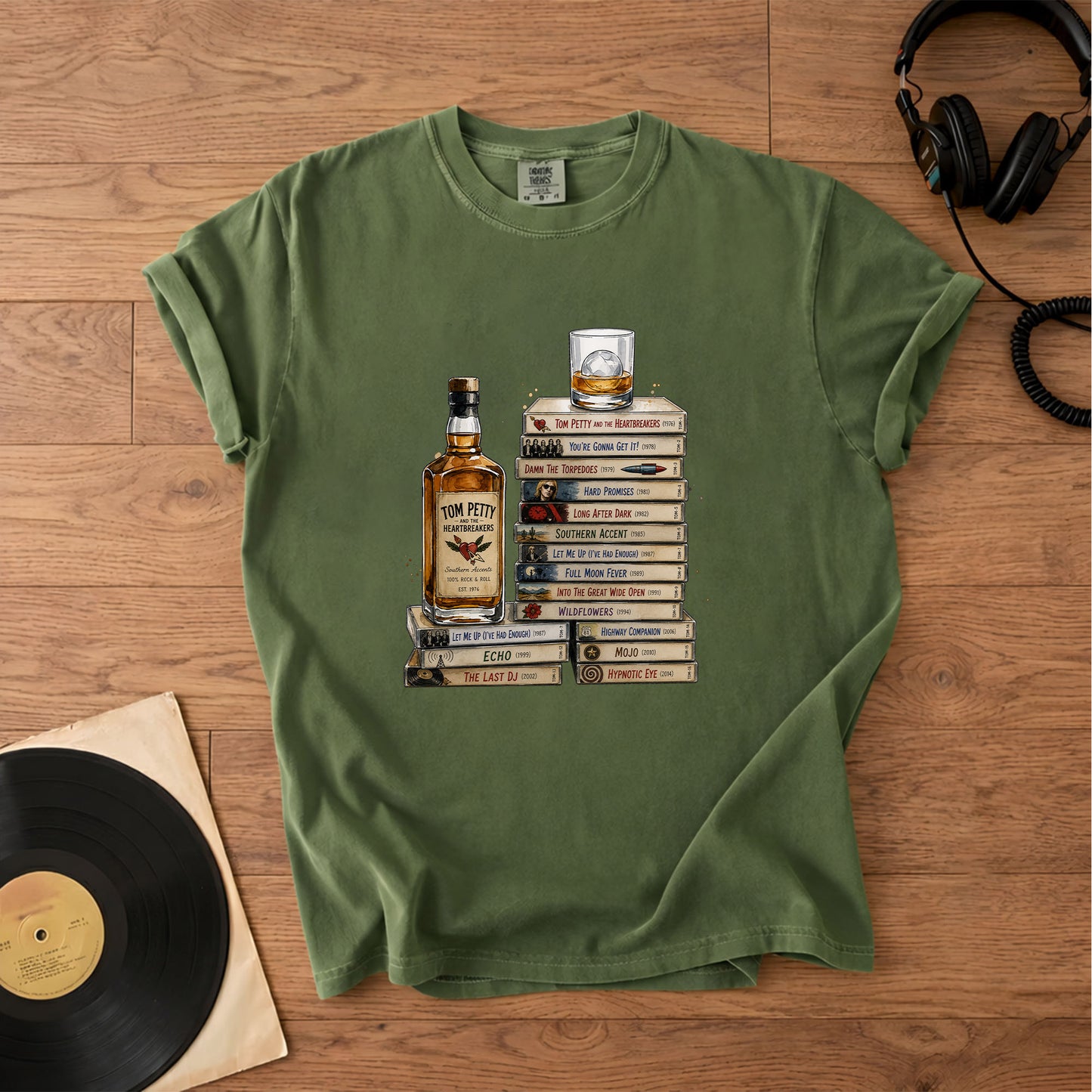 Tom Petty Cassette Album Collection Vintage T-Shirt – Retro Music Tom Petty Merch Tee