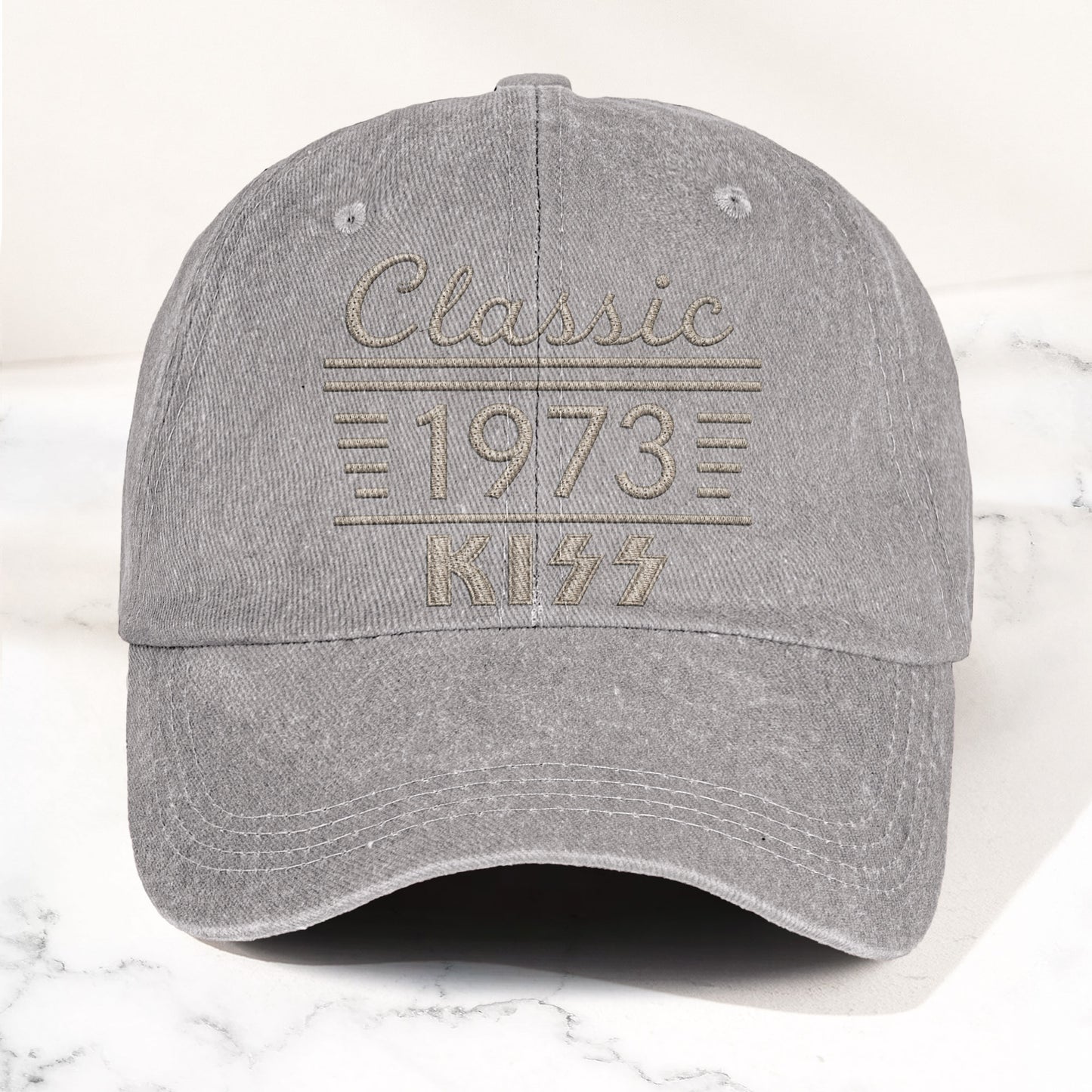 Kiss Classic 1973 Est Hard Rock Glam Metal Band Music Merch Denim Cap – Retro Vintage Dad Cap Gift For Dad (With Box)