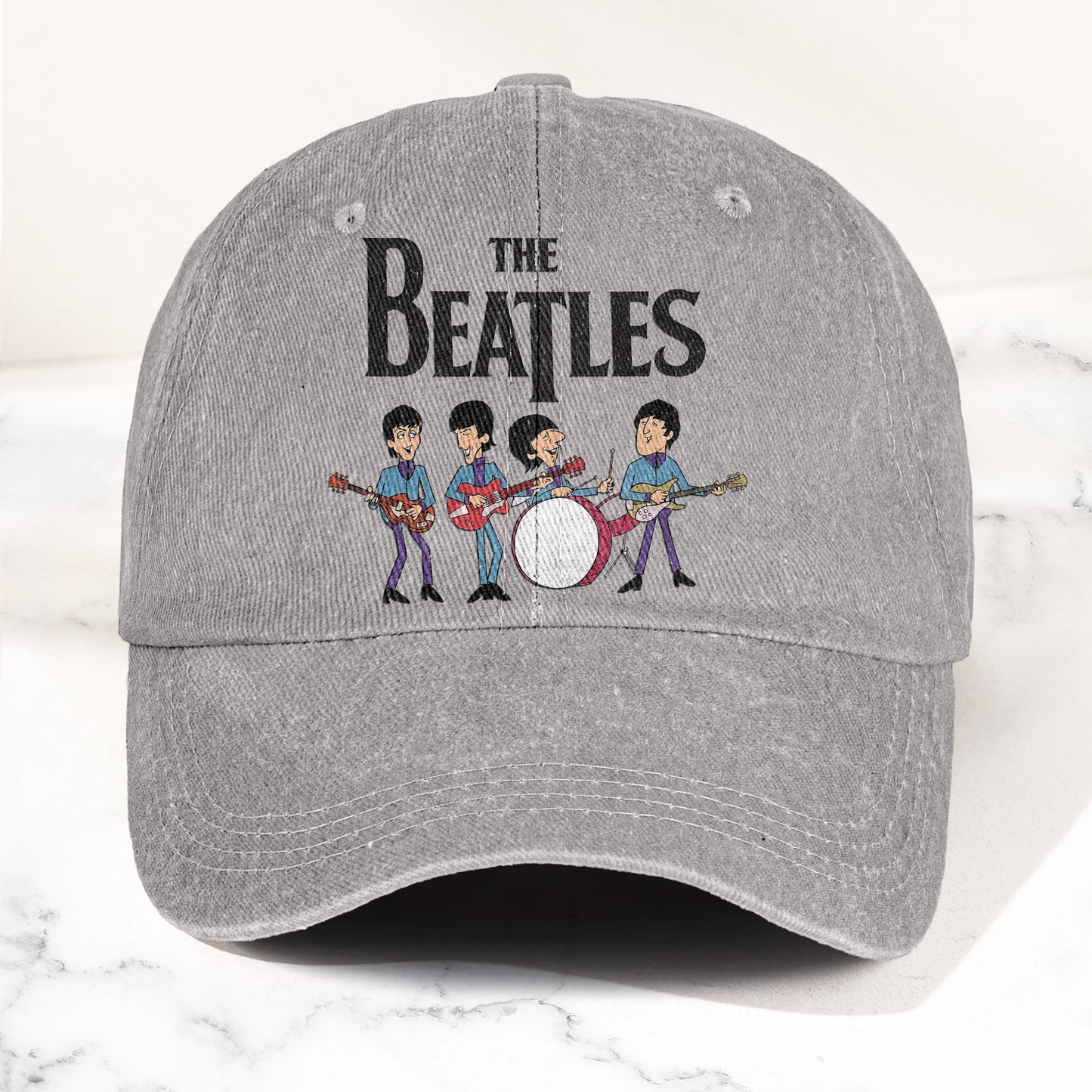 The Beatles Fab Four Cartoon Denim Cap – Retro Vintage Dad Cap Gift For Dad (With Box)