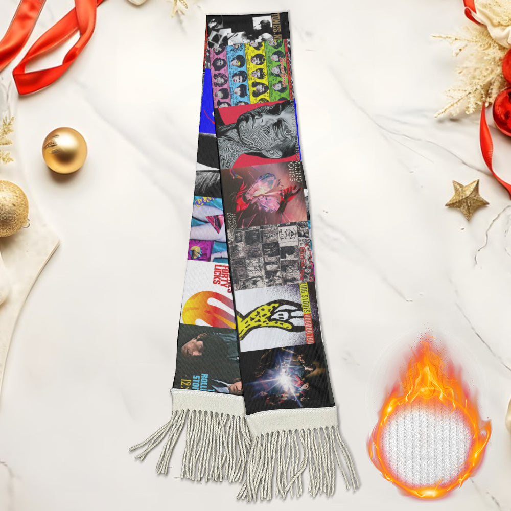 The Rolling Stones Album Collage Scarf – Classic Rock Fan Gift
