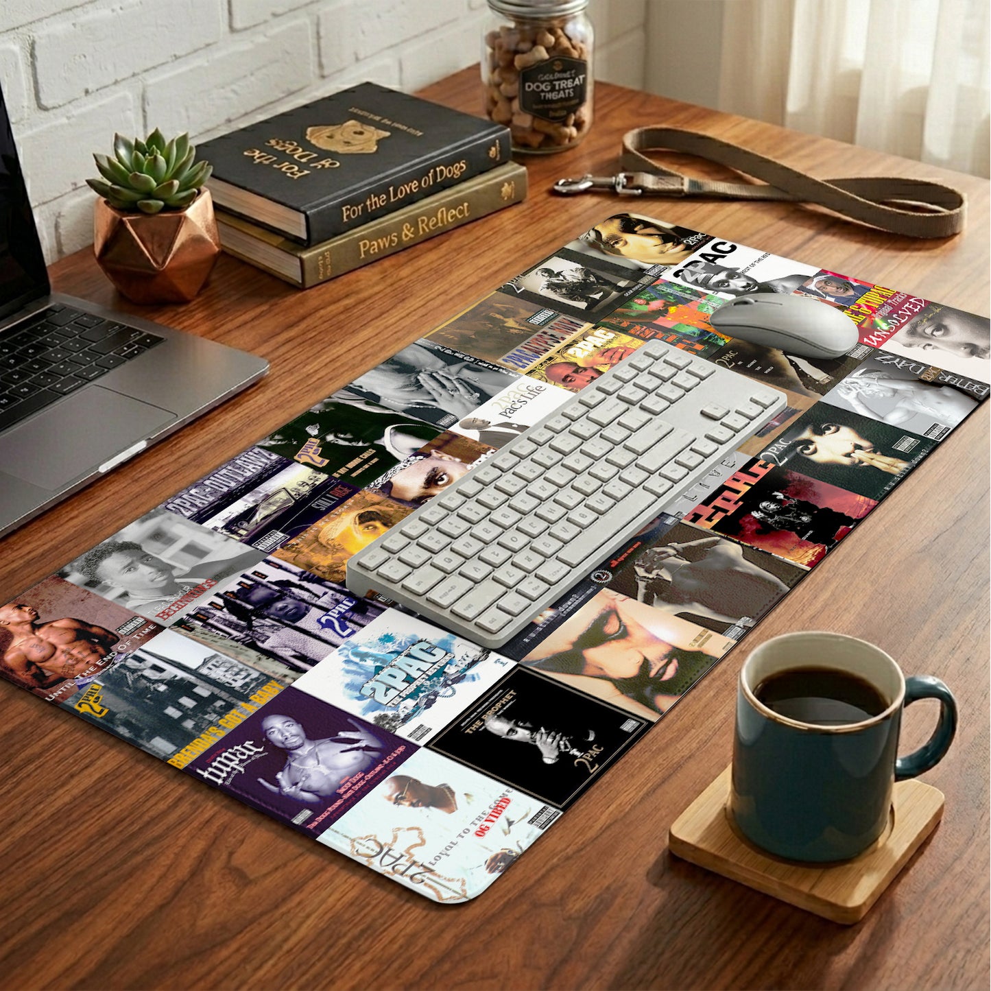 2Pac Vintage Cassette Desk Mat – Non-slip Home Office Gift Keyboard Pad for Rock Music Lovers