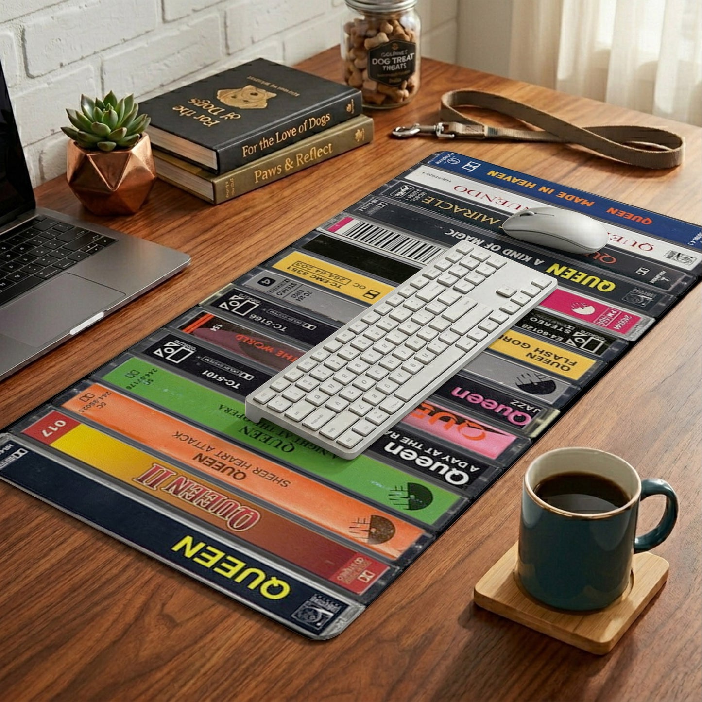 Queen Band Cassette Album Collage Print Desk Mat – Non-slip Office Gift Keyboard Pad Birthday Gift For Music Lovers