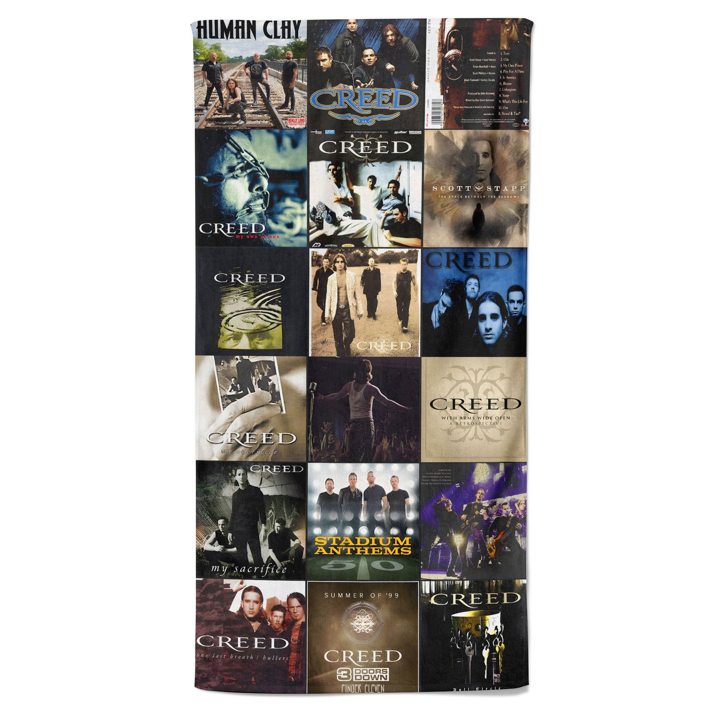 Creed Beach Towel – Album Cover Collage Classic Rock Towel
