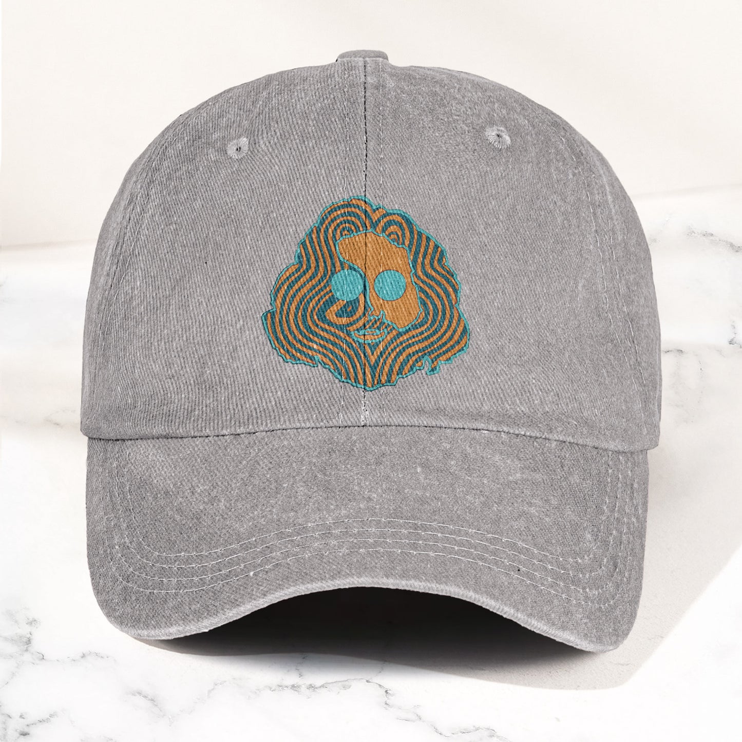 Grateful Dead Jerry Garcia Face Denim Cap – Vintage Music Grateful Dead Merch Gift for Dad (With Box)