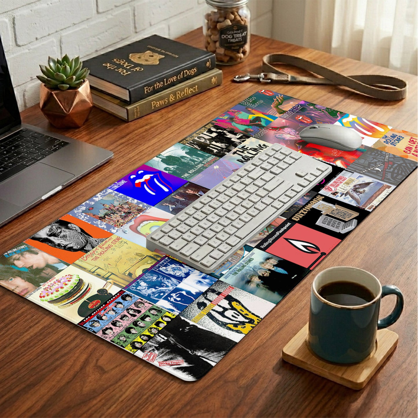 The Rolling Stones Band Vintage Cassette Desk Mat – Non-slip Home Office Gift Keyboard Pad for Rock Music Lovers