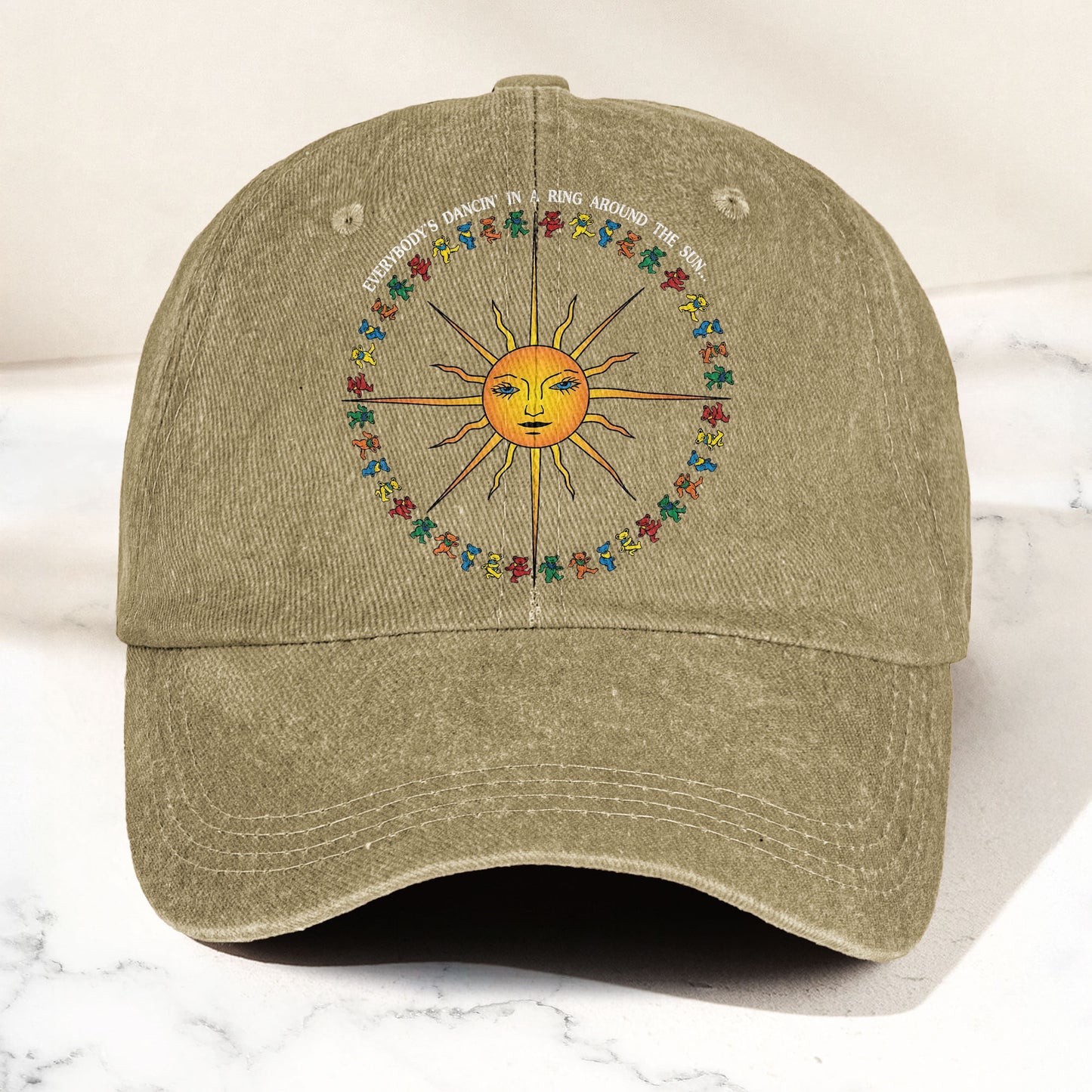 Grateful Dead Denim Cap – Sun & Dancing Bears “Ring Around the Sun” Dad Hat (With Box)