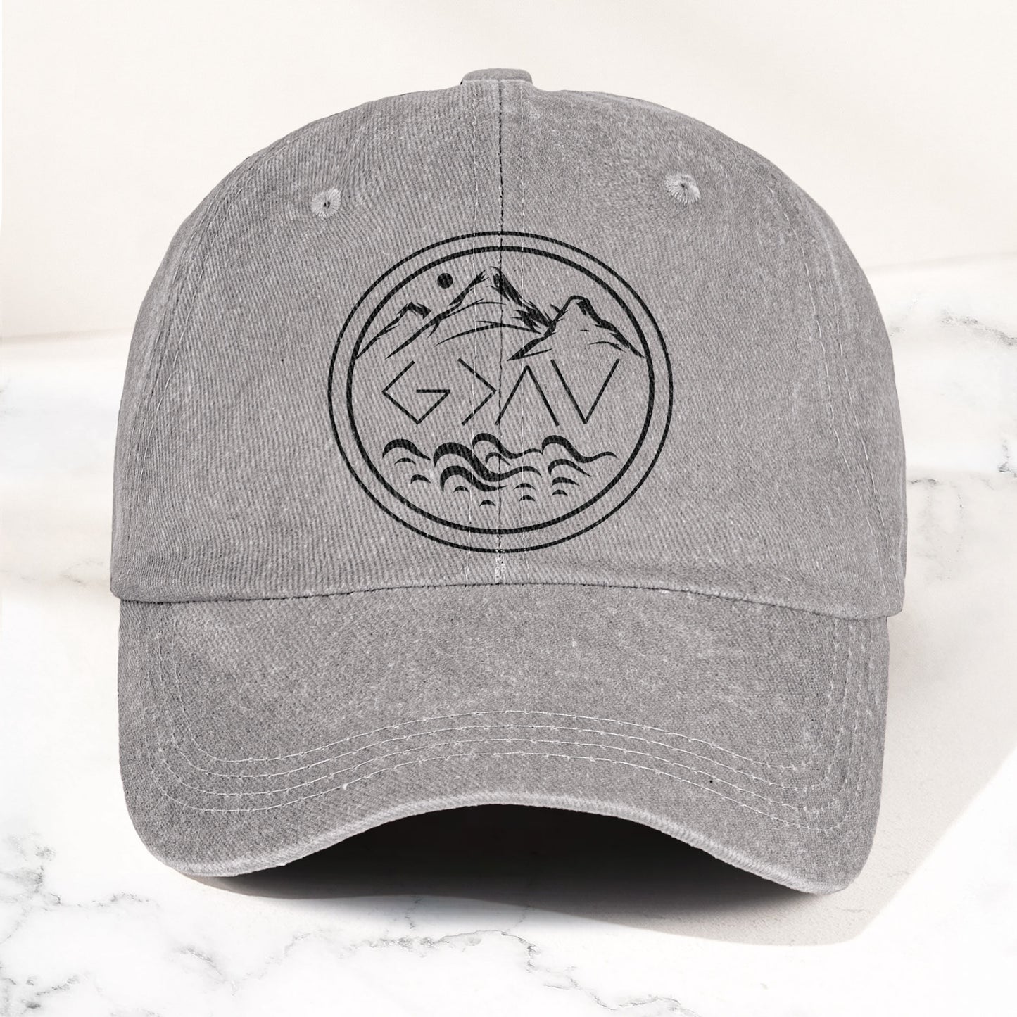 God Is Greater Than The Highs And Lows Denim Cap – Dad Cap Gift For Dad (With Box)