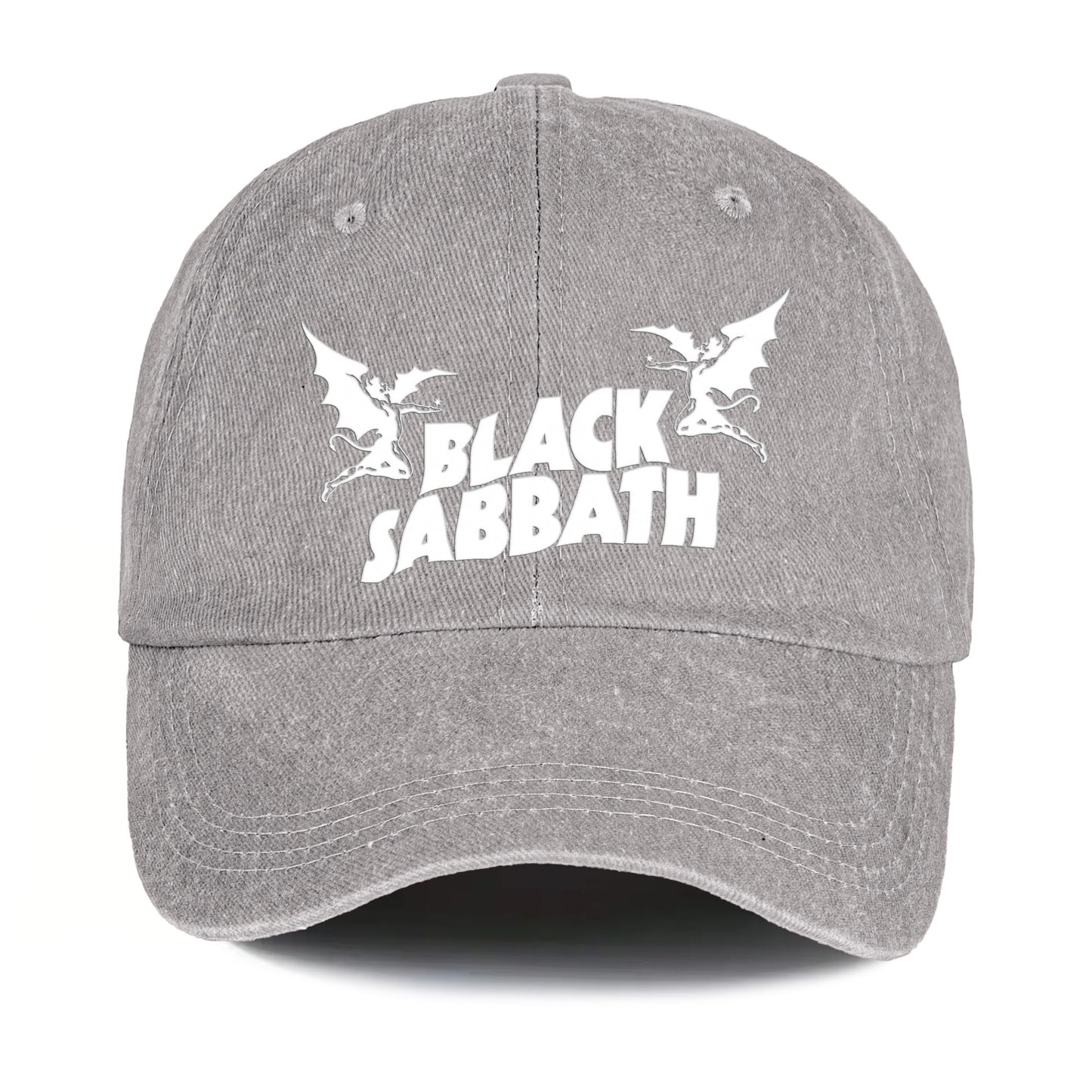 Black Sabbath Denim Dad Cap – Classic Winged Demon Logo Design ( With BOX)
