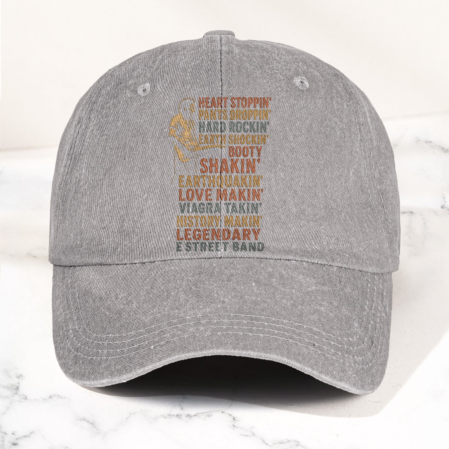 Vintage Bruce Springsteen Lyrics  Denim Cap – Retro Rock Music Fan Cap (With Box)