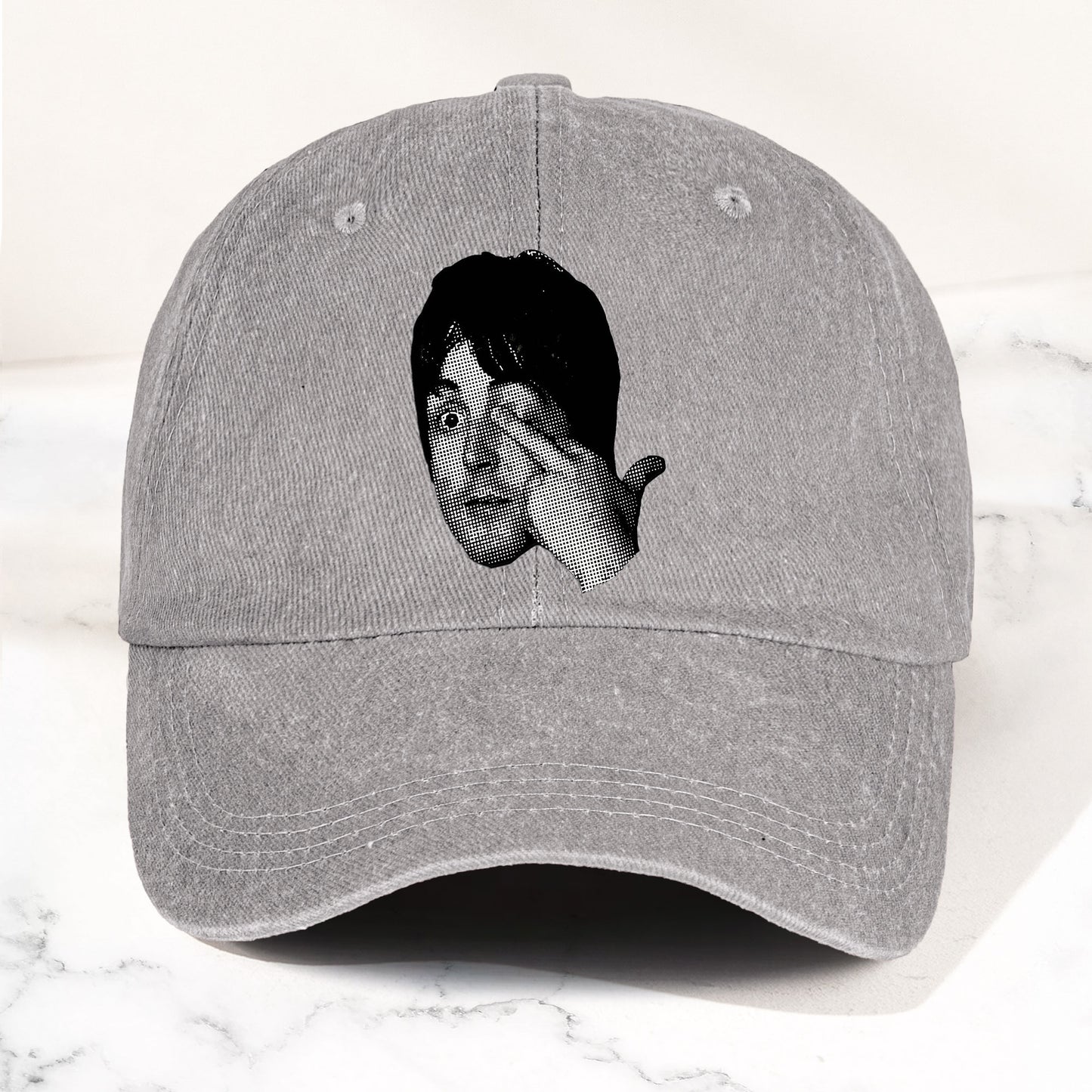 Paul McCartney Vintage Portrait Denim Cap – The Beatles Retro Dad Hat ( With Box)