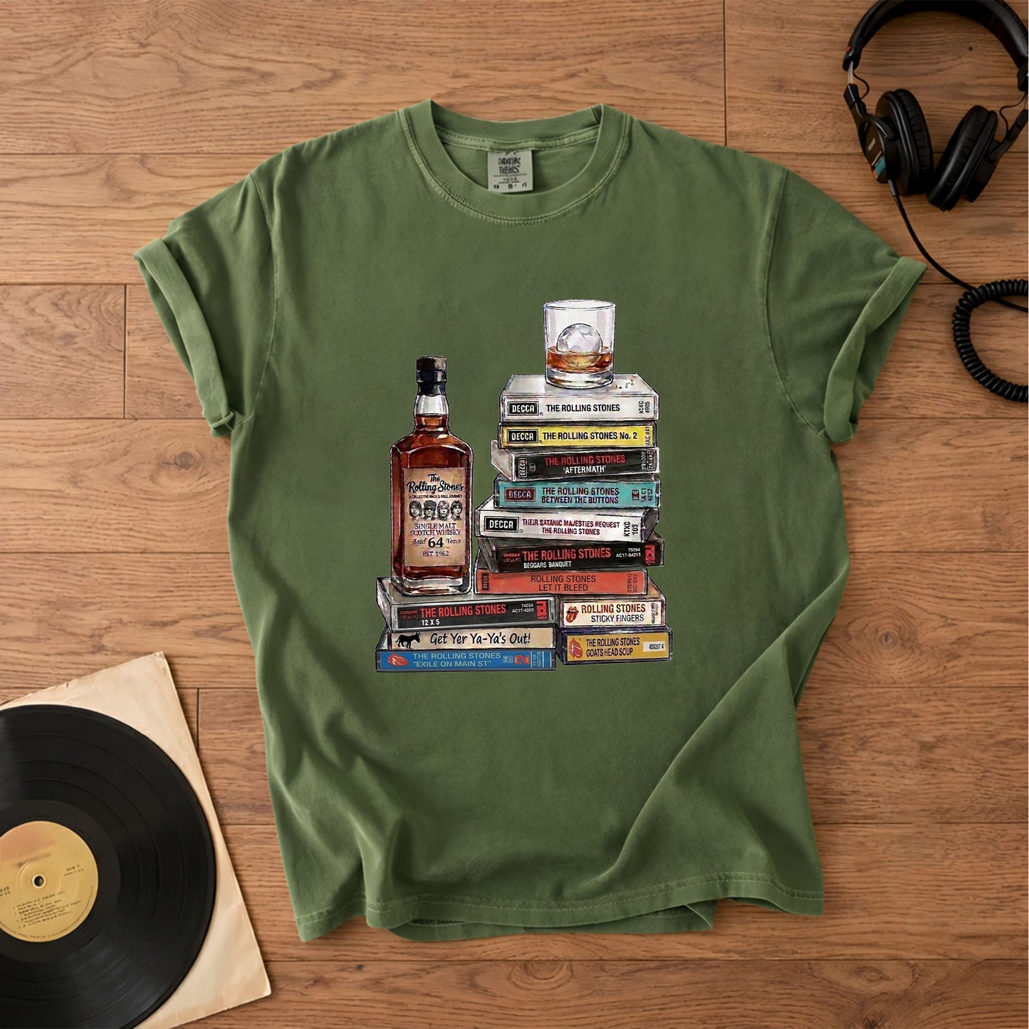 The Rolling Stones Cassette Collection T-Shirt – Retro Music The Rolling Stones Band Merch Tee