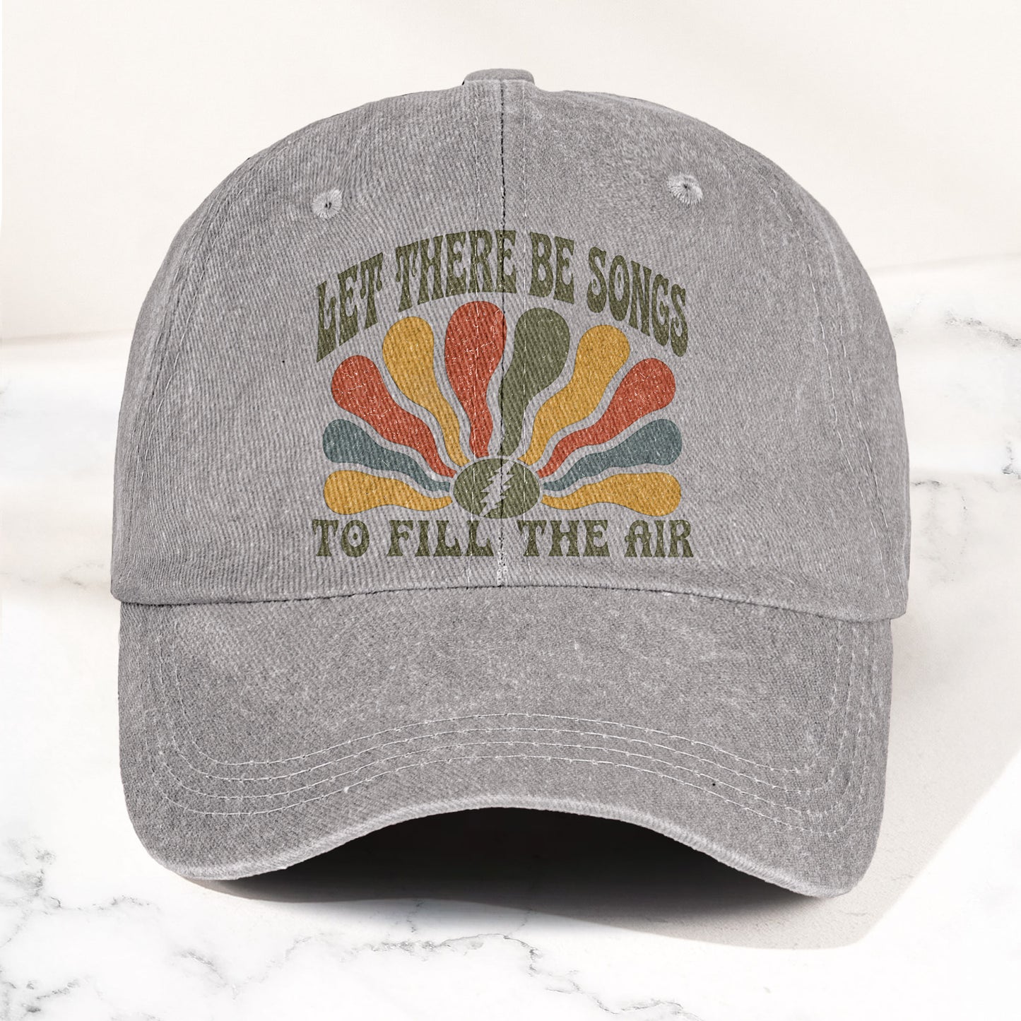 Grateful Dead Let There Be Songs To Fill The Air Denim Cap – Retro Vintage Dad Cap Gift For Dad (With Box)