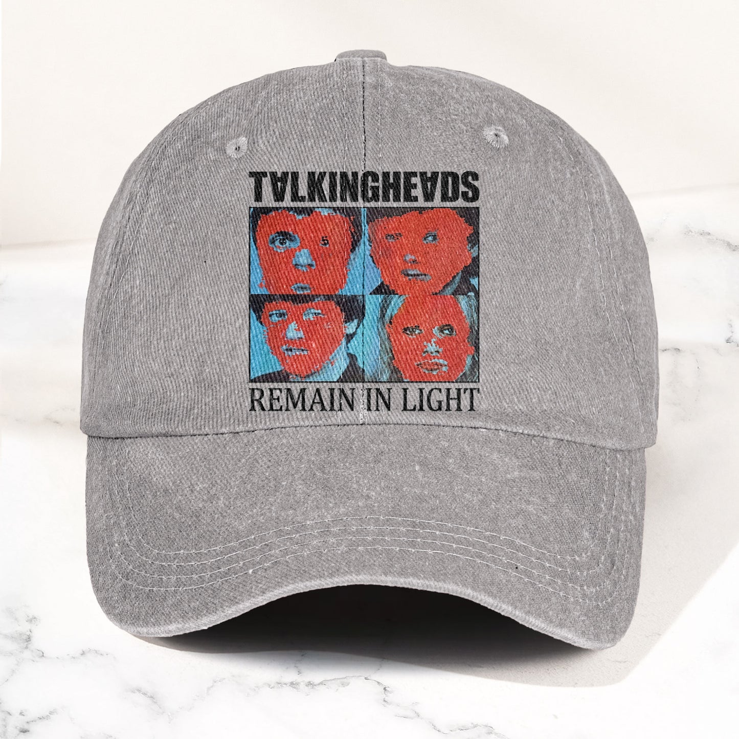 Talking Heads Remain in Light Punk Rock Denim Cap – Retro Music Fan Concert Cap Gift For Dad Father's Day (With Box)