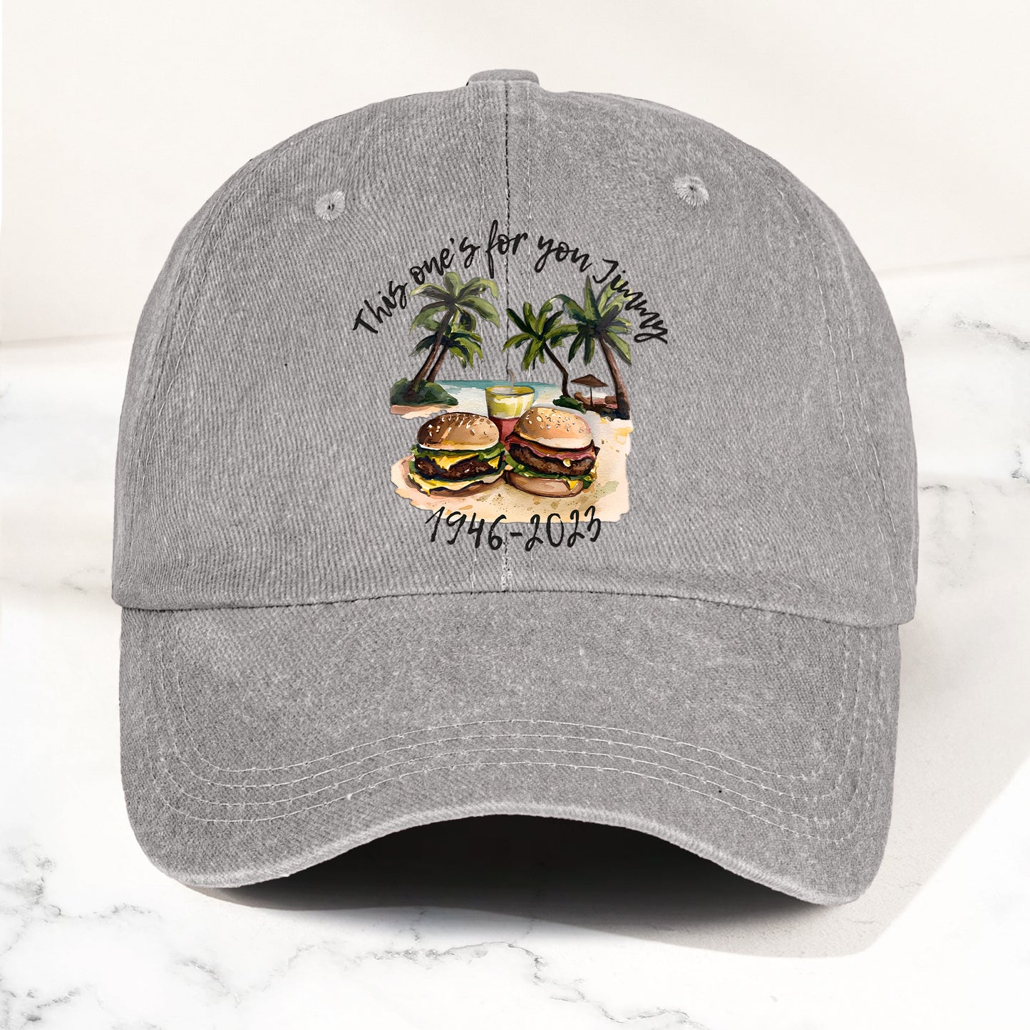 Jimmy Buffett Tribute Denim Dad Cap – "This One’s For You Jimmy" Vintage Hat