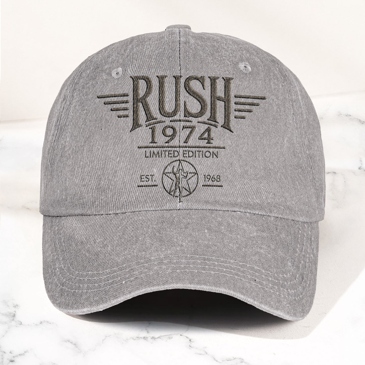 Rush 1974 Starman Logo Denim Cap – Vintage Dad Cap Gift For Dad (With Box)