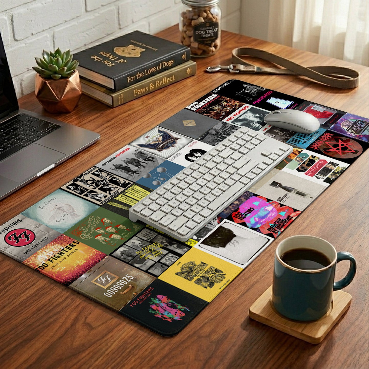 Foo Fighters Band Album Collage Print Desk Mat – Non-slip Office Gift Keyboard Pad Birthday Gift For Music Lovers
