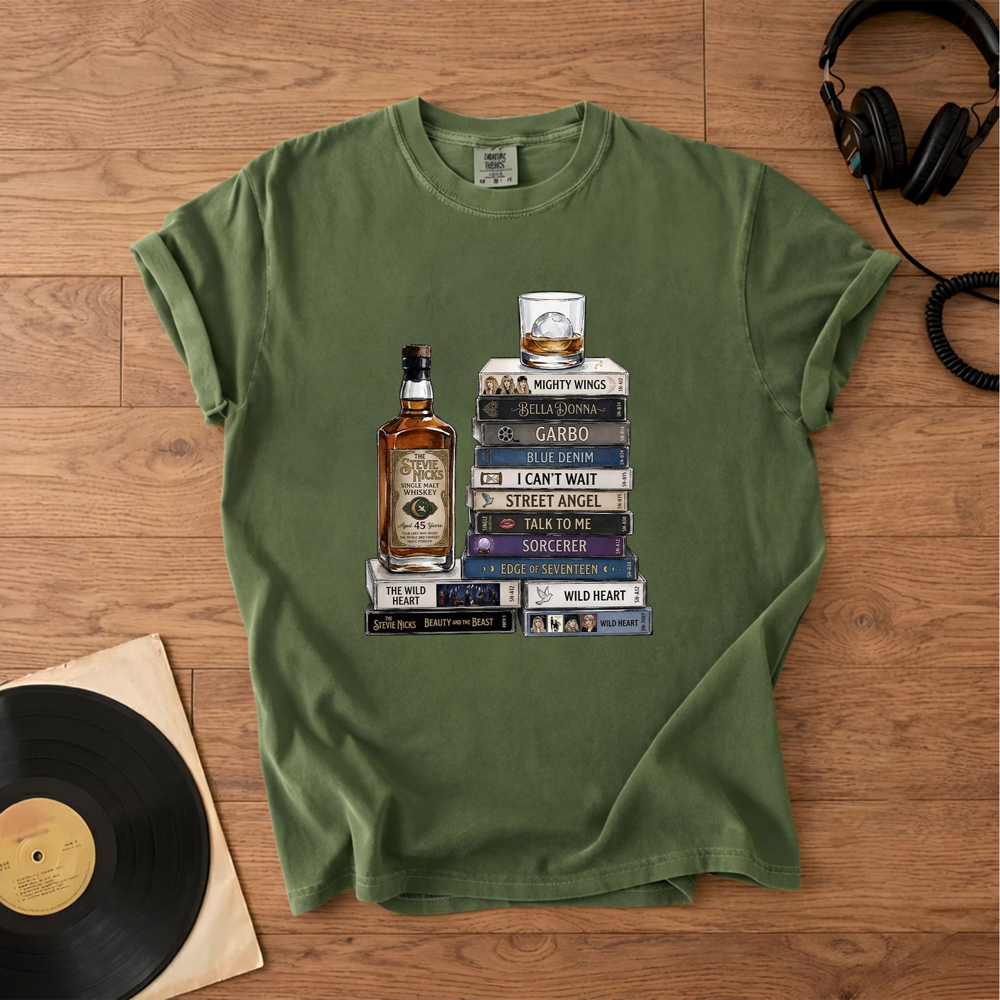 Stevie Nicks Cassette Album Collection Vintage T-Shirt – Retro Rock Music Stevie Nicks Merch Tee