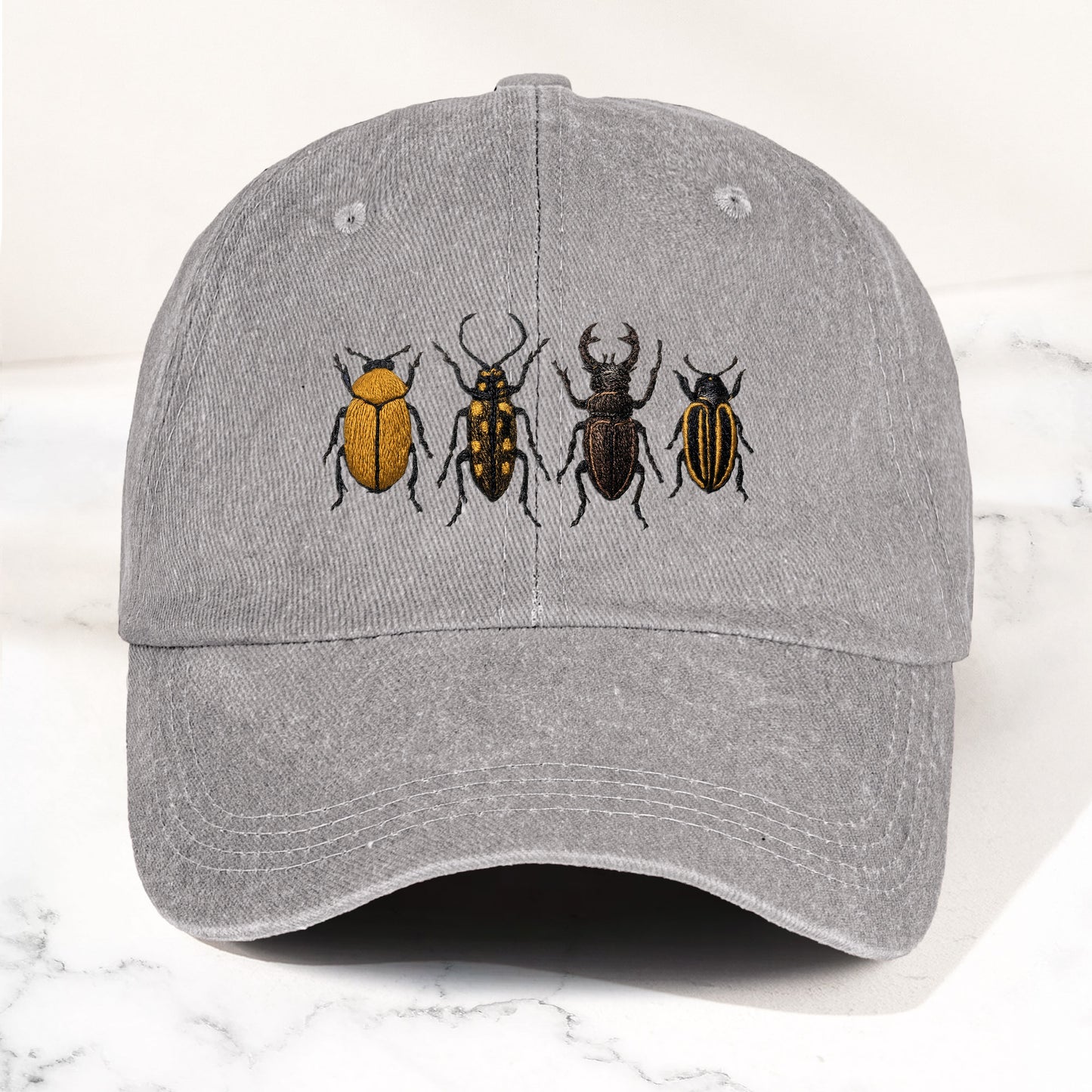The Beatles Denim Cap – Minimalist Beetle Design Dad Hat ( With Box)