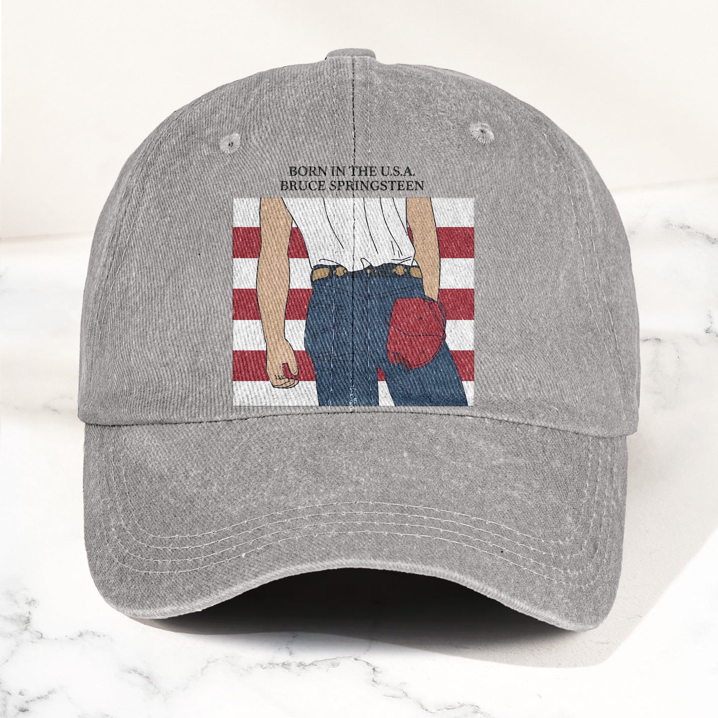Born in the U.S.A  Bruce Springsteen Denim Cap – Retro Music Fan Merch Cap Gift For Dad (With Box)