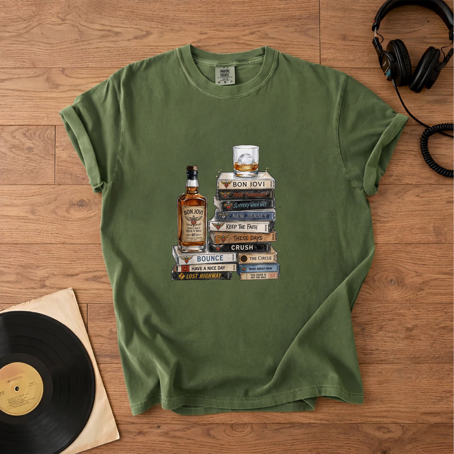 Bon Jovi Cassette Album Collection T-Shirt – Retro Music Bon Jovi Merch Tee