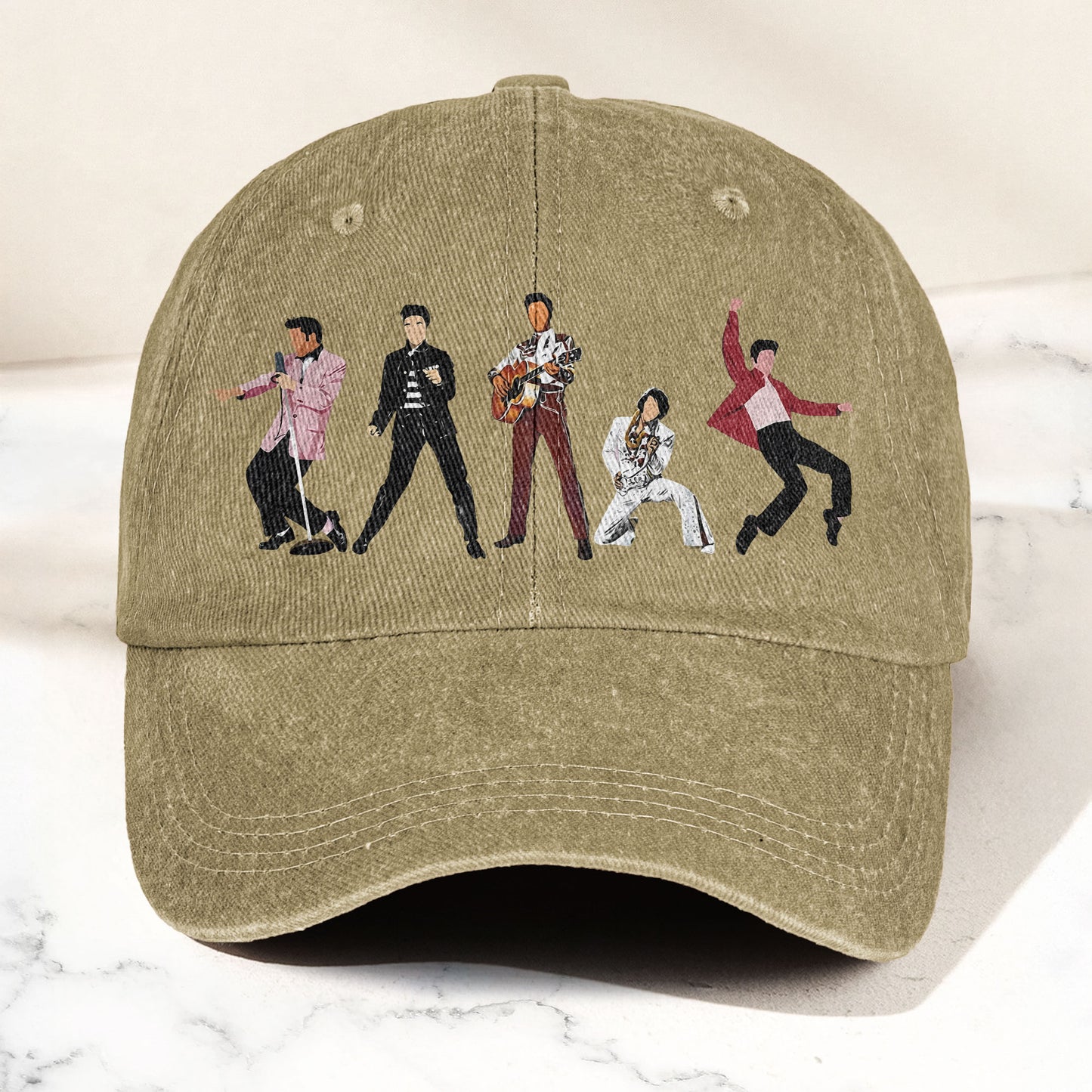 Elvis Presley Denim Cap – Iconic Eras Graphic Dad Hat (With Box)