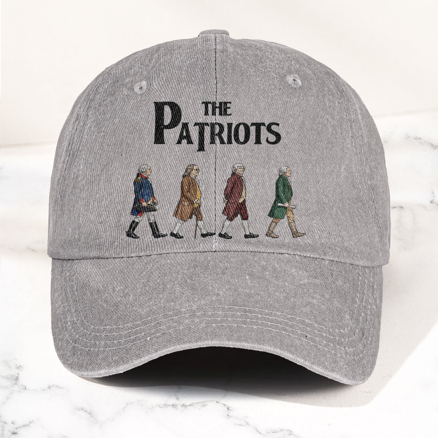The Patriots Cartoon Illustration Denim Cap – Retro Vintage Dad Cap Gift For Dad (With Box)