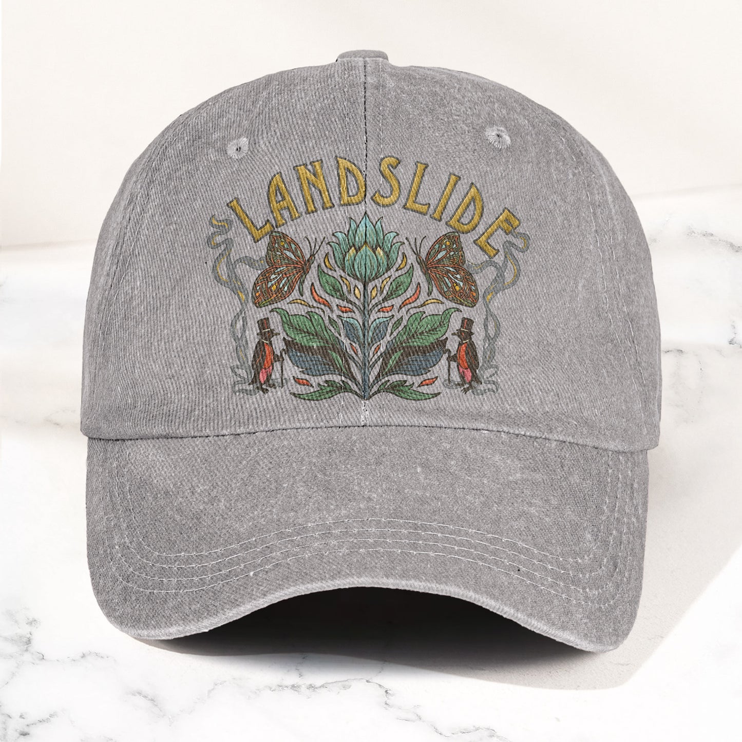 Fleetwood Mac Landslide Stevie Nicks Butterfly Floral Lyrics Music Merch Denim Cap – Retro Vintage Dad Cap Gift For Dad (With Box)