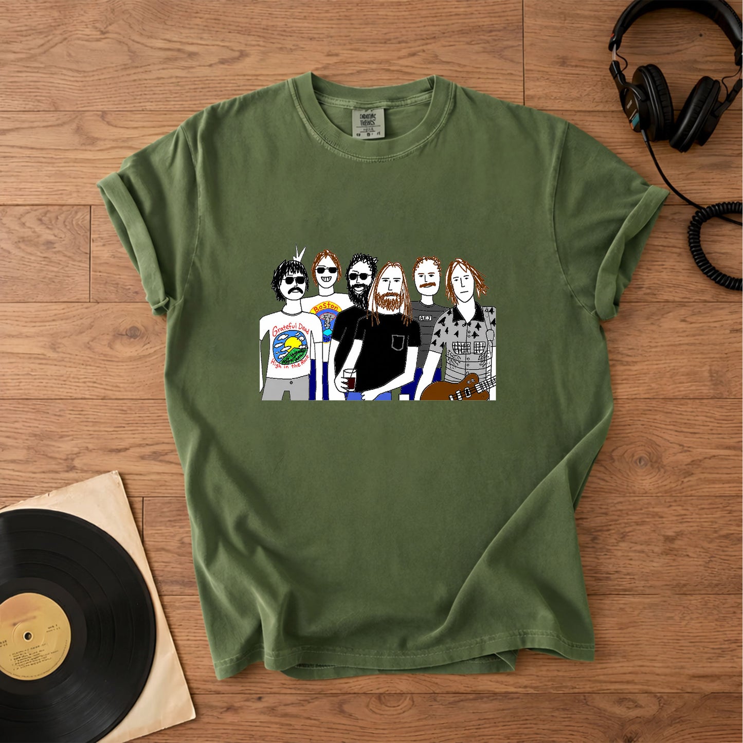 Grateful Dead Inspired Band Cartoon Graphic T-Shirt – Retro Rock Music Band Merch Tee