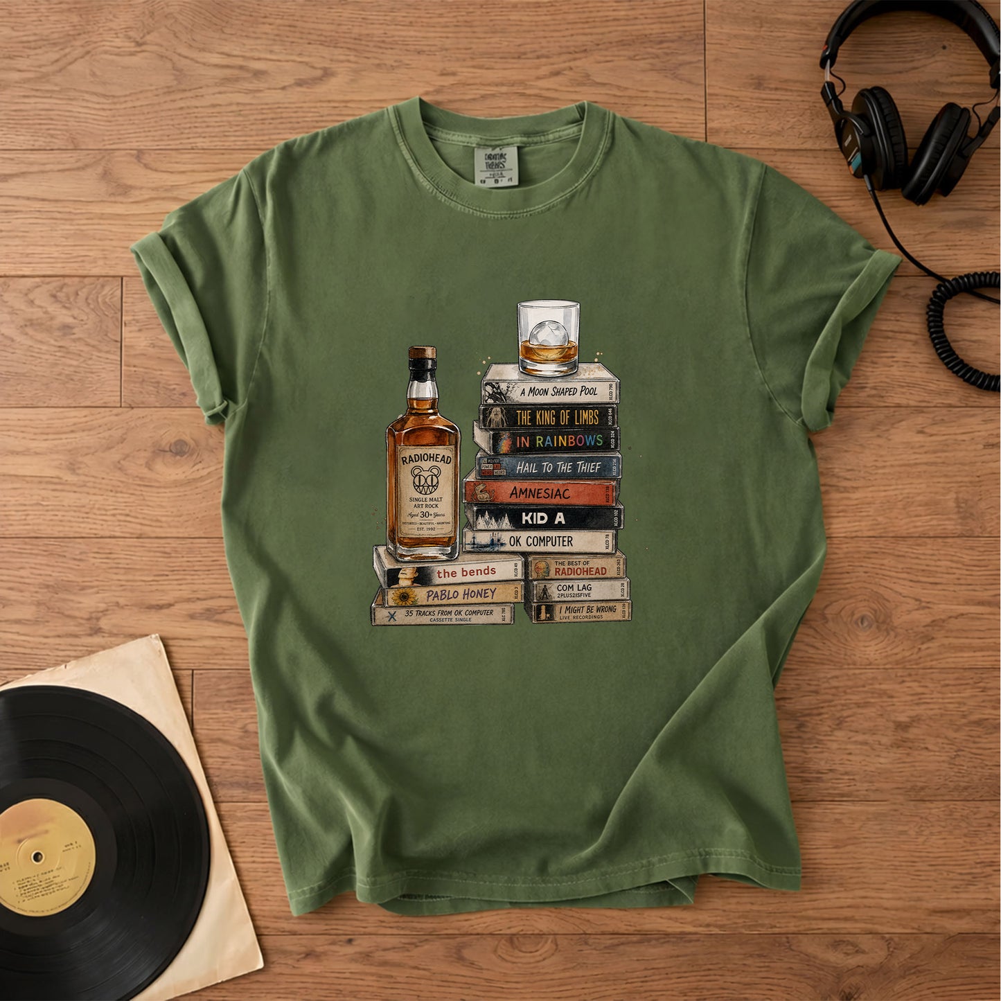 Radiohead Cassette Album Collection Vintage T-Shirt – Retro Rock Music Radiohead Merch Tee