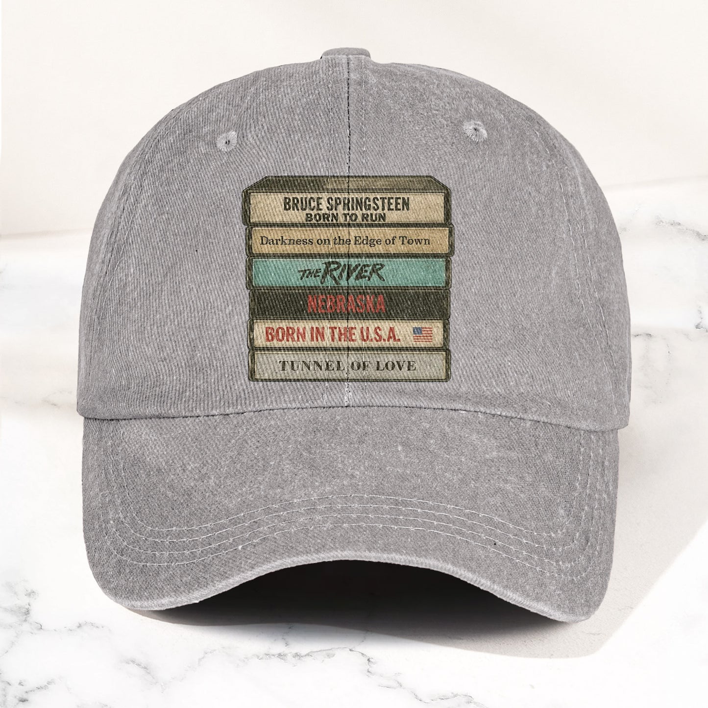 Bruce Springsteen Iconic Cassette Tape Denim Cap – Retro Rock Music Fan Cap (With Box)