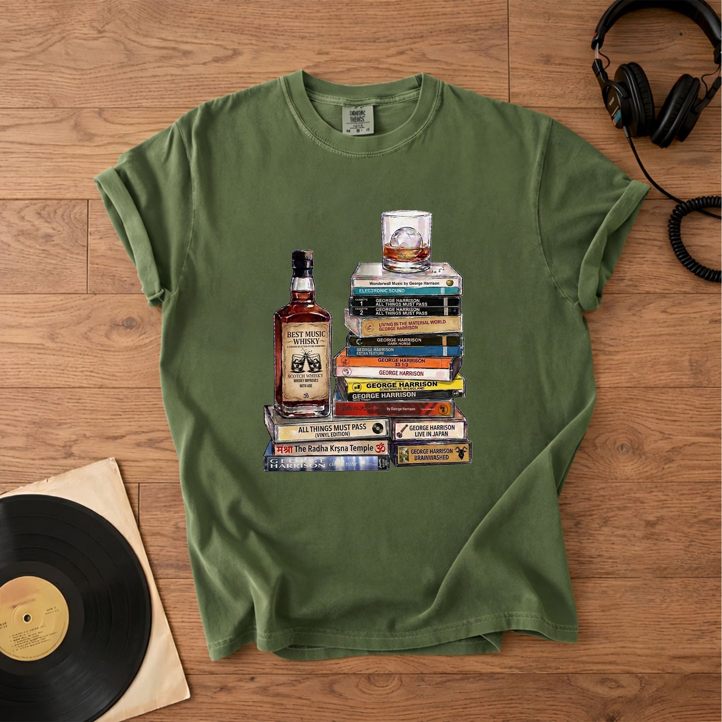 George Harrison Cassette Collection T-Shirt – Retro Music The Beatles Band Merch Tee