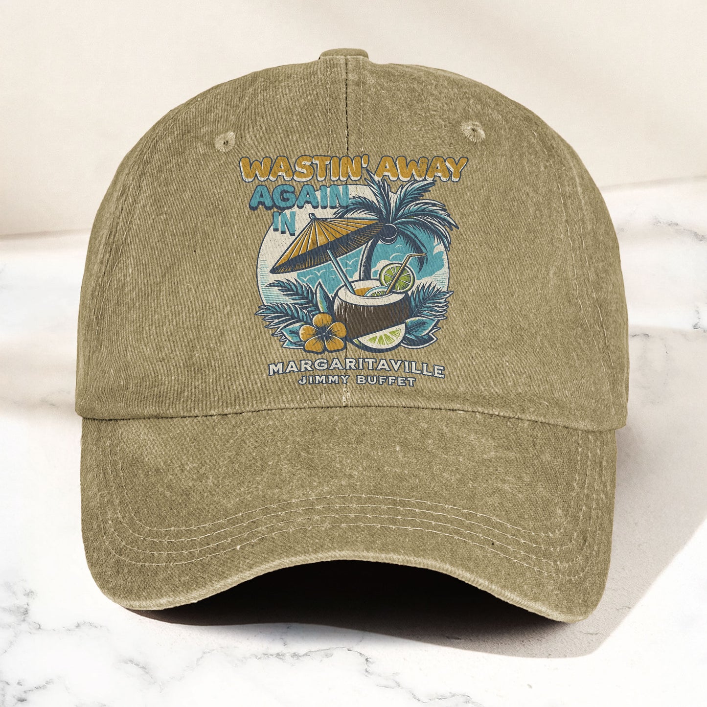 Margaritaville Denim Cap – Retro Jimmy Buffett Inspired Dad Hat (With Box)