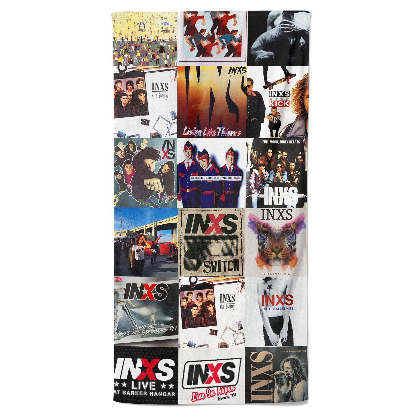 INXS Beach Towel – Album Cover Collage Classic Rock Towel