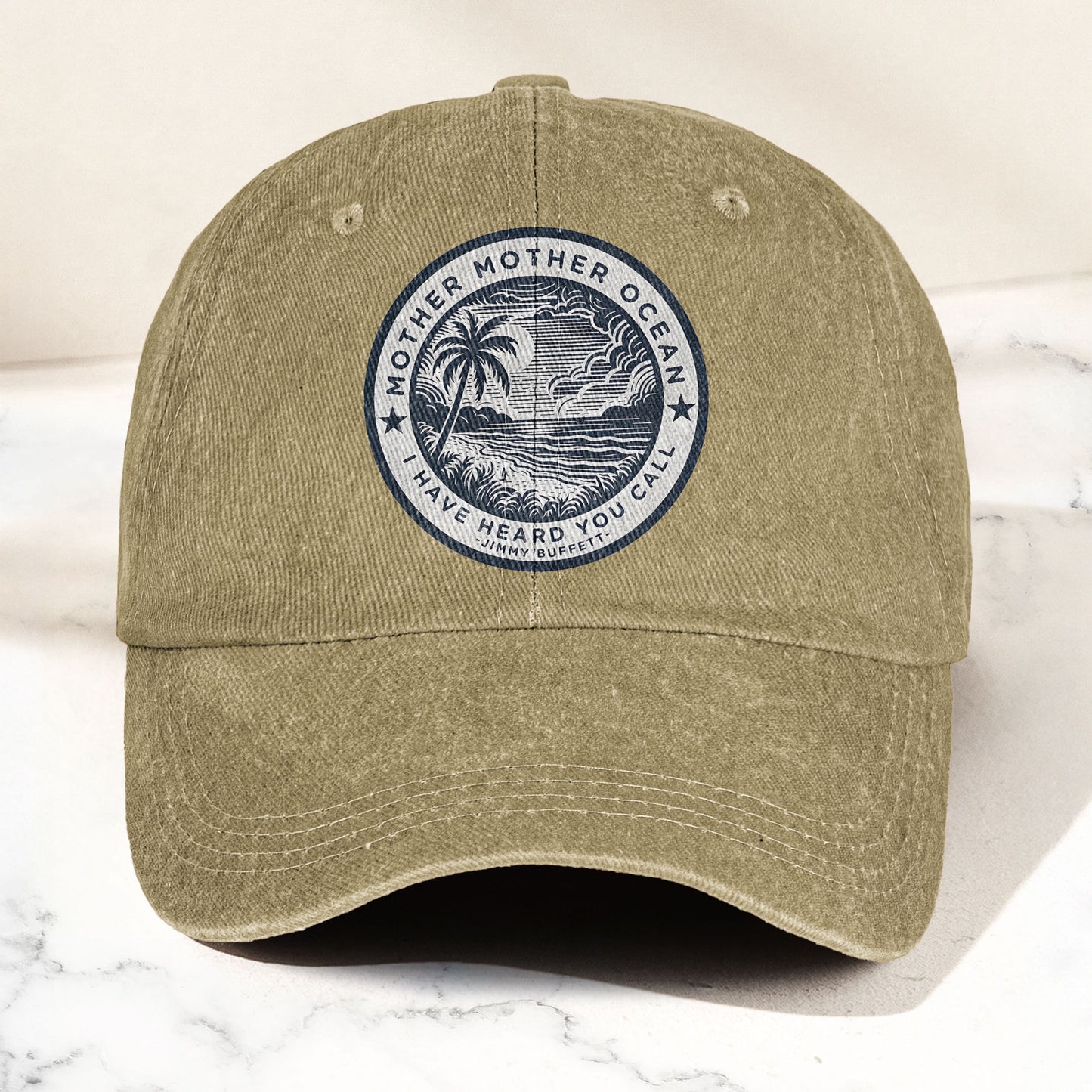 Mother Oceans Denim Cap – Retro Jimmy Buffett Inspired Dad Hat (With Box)