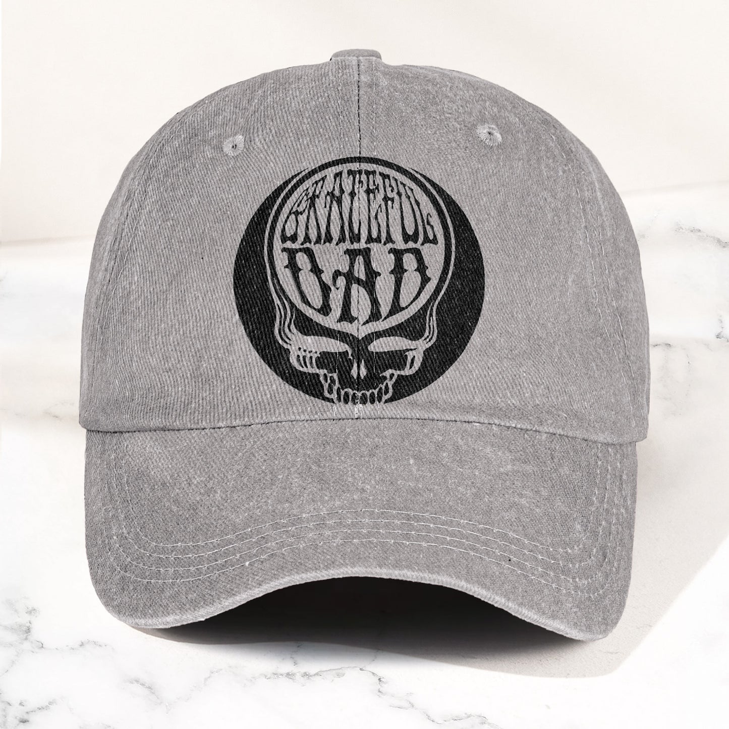 Grateful Dead Hat Steal Your Face Skull Denim Cap – Retro Vintage Dad Cap Gift For Dad (With Box)