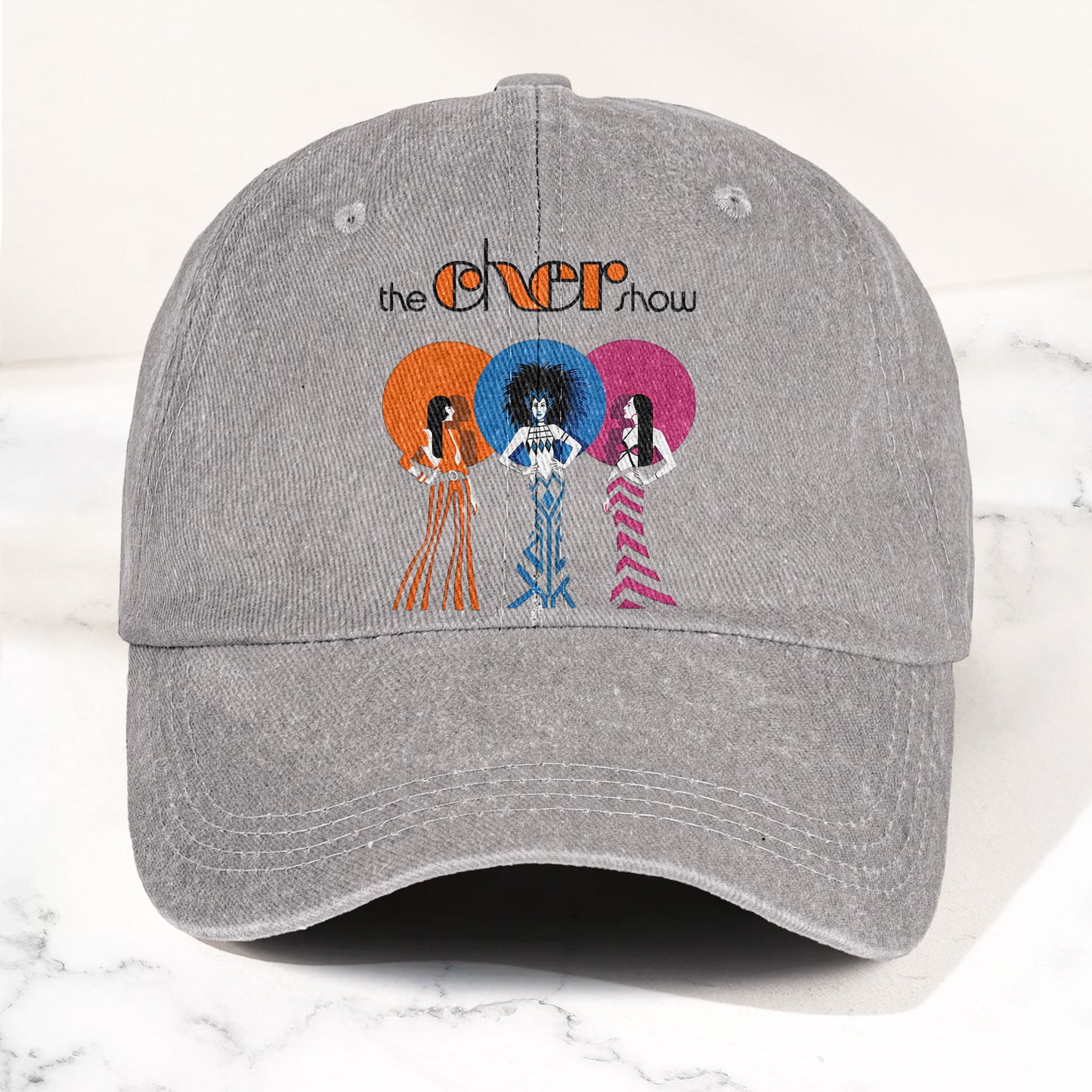 The Cher Show Graphic Denim Cap – Retro Rock Music Fan Cap (With Box)
