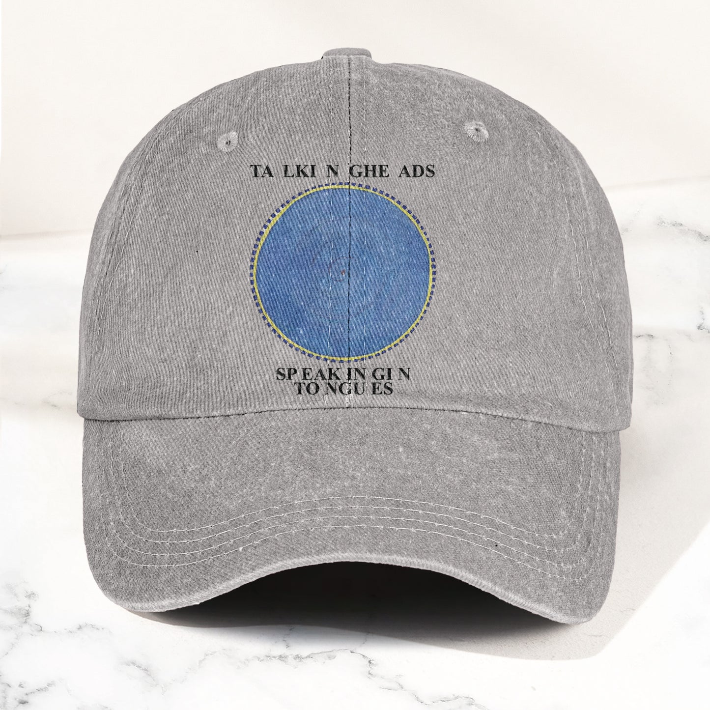 Talking Heads Speaking in Tongues Denim Cap – Retro Music Fan Concert Cap Gift For Dad Father's Day (With Box)