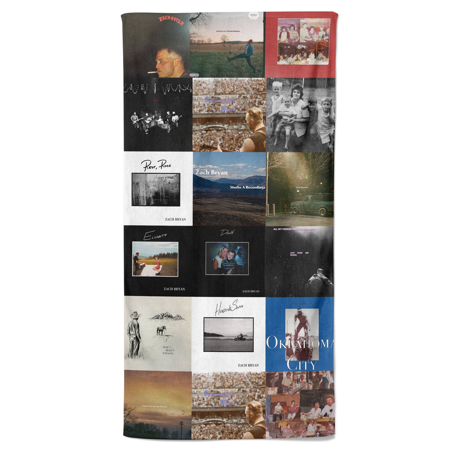 Zach Bryan Beach Towel – Album Cover Collage Classic Folk Towel
