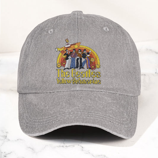The Beatles Yellow Submarine Denim Dad Cap – Iconic Album Design ( With BOX)