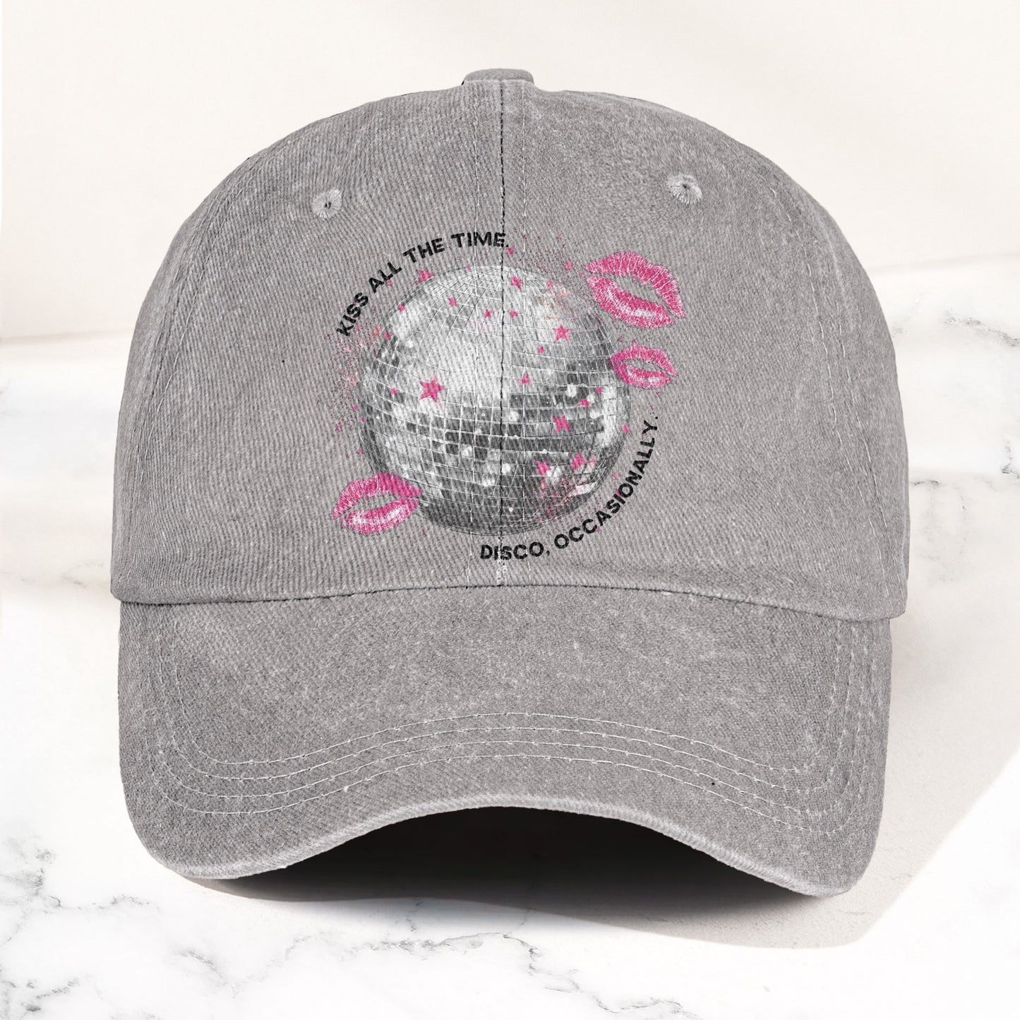 Harry Styles Kiss All The Time Disco, Occasionally Denim Cap – Retro Vintage Dad Cap Gift For Dad (With Box)