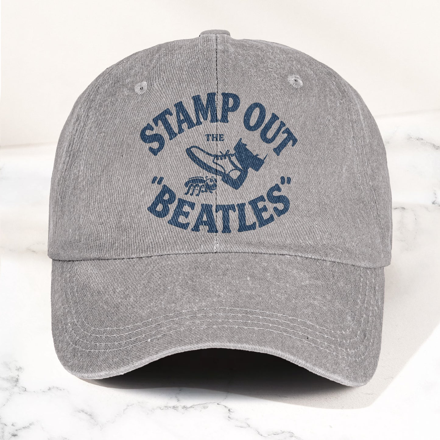 The Beatles Stamp Out Vintage 1960s Satire Graphic Music Merch Denim Cap – Retro Vintage Dad Cap Gift For Dad (With Box)
