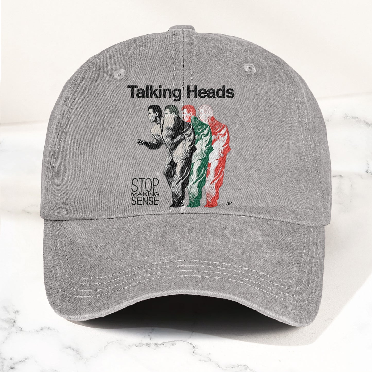Talking Heads Stop Making Sense 84 Graphic Denim Cap – Retro Rock Music Fan Cap (With Box)